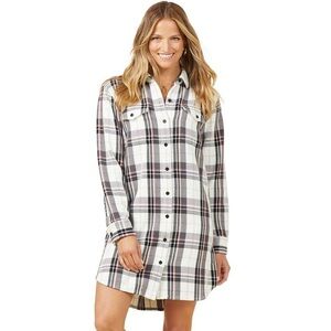Outerknown Blanket Shirt Dress Black/ White/ Pink